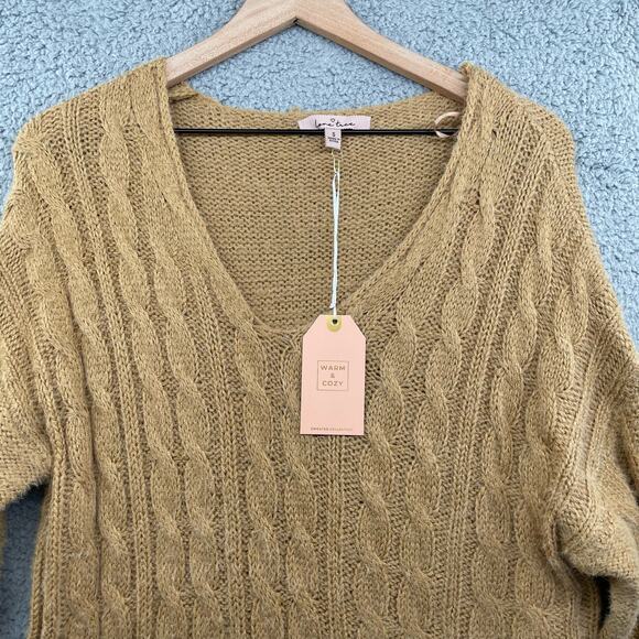Soft Cable Knit Sweater Womens Small Oversized Tunic Fuzzy Fall Winter Warm Cozy - Picture 2 of 9